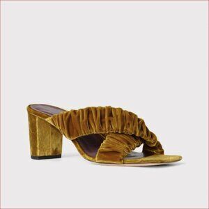 NEW STAUD frankie criss cross velvet heel in avocado